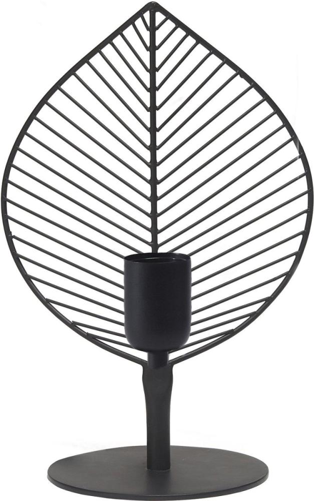 Tischlampe im Blatt Jungle Design aus Metall schwarz PR Home Elm 32,5cm E27 Bild 1
