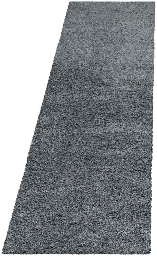 Hochflor Teppich Francesca Läufer - 80x250 cm - Hellgrau Bild 1