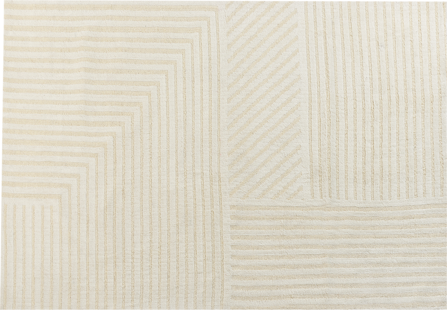 Teppich Wolle hellbeige 160 x 230 cm Streifenmuster ABEGUM Bild 1