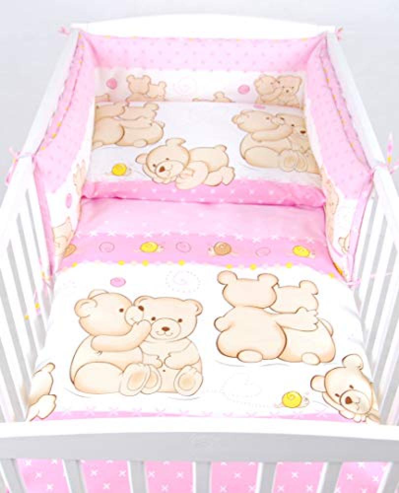 Babylux 'Teddybären Rosa' Kinderbettwäsche 40x60/100x135 cm Bild 1