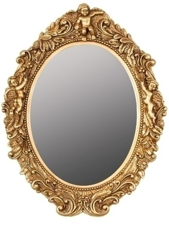 Ovaler Spiegel Mogallal Holz Gold Bild 1