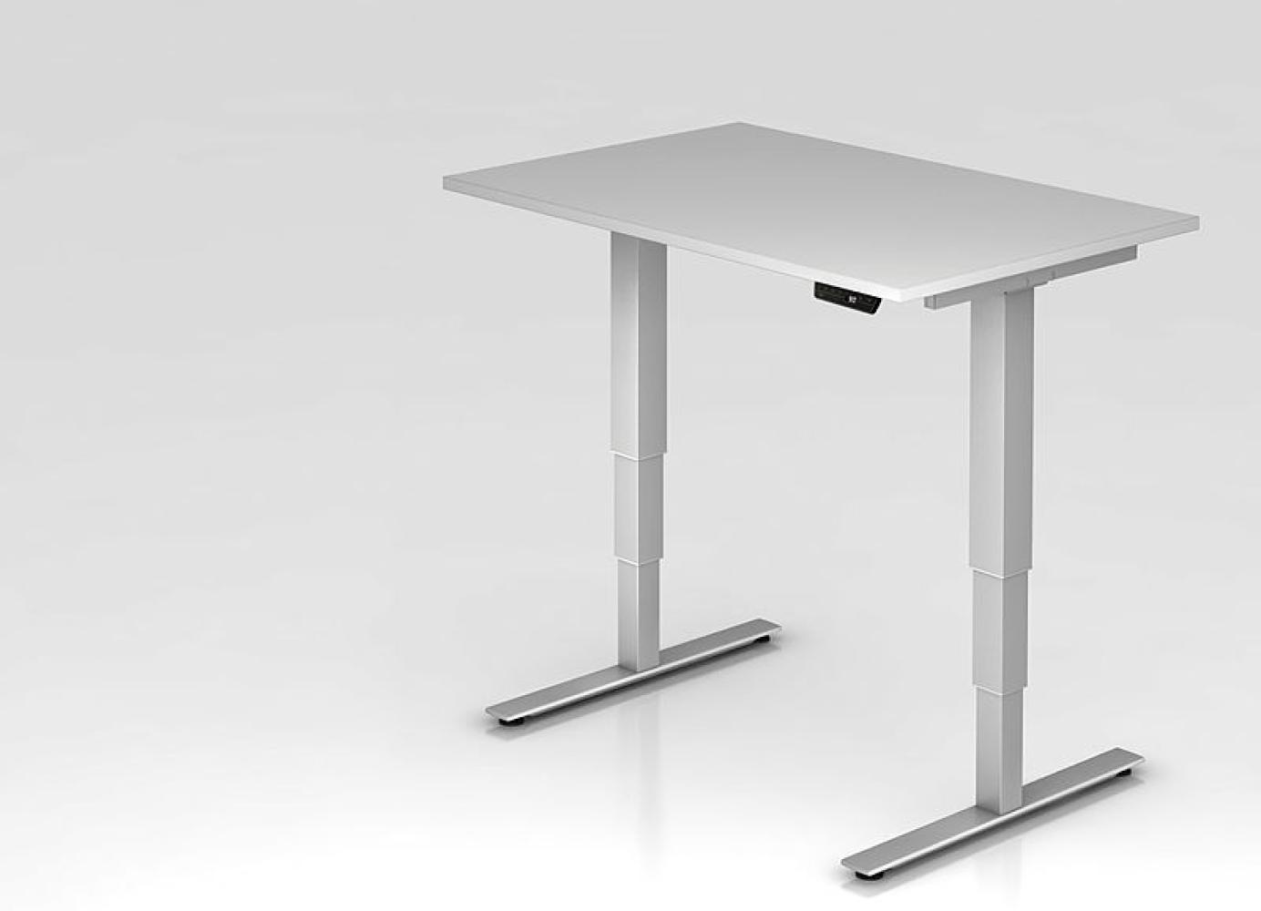 Sitz-Steh-Schreibtisch elektrisch XDSM12 120x80cm Grau Gestellfarbe: Silber Bild 1