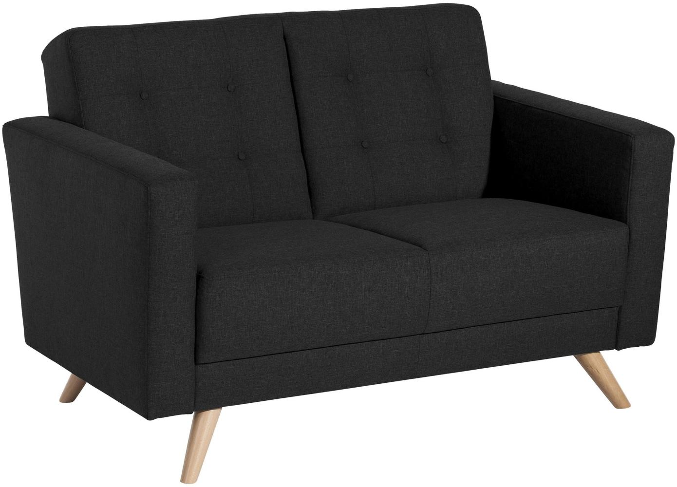 Sofa 2-Sitzer Karisa Bezug Flachgewebe Buche natur / schwarz 21937 Bild 1