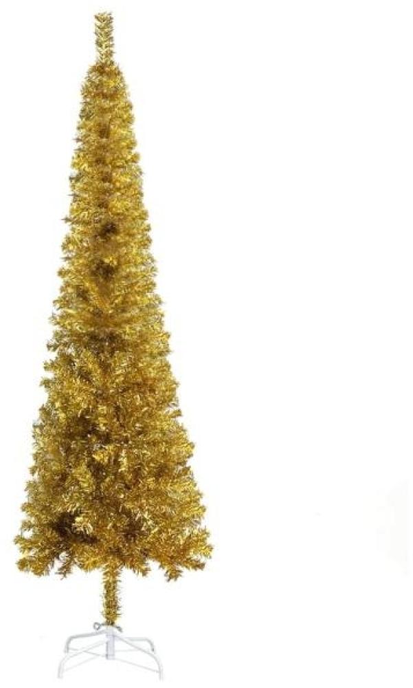 vidaXL Schlanker Weihnachtsbaum Golden 240 cm Bild 1