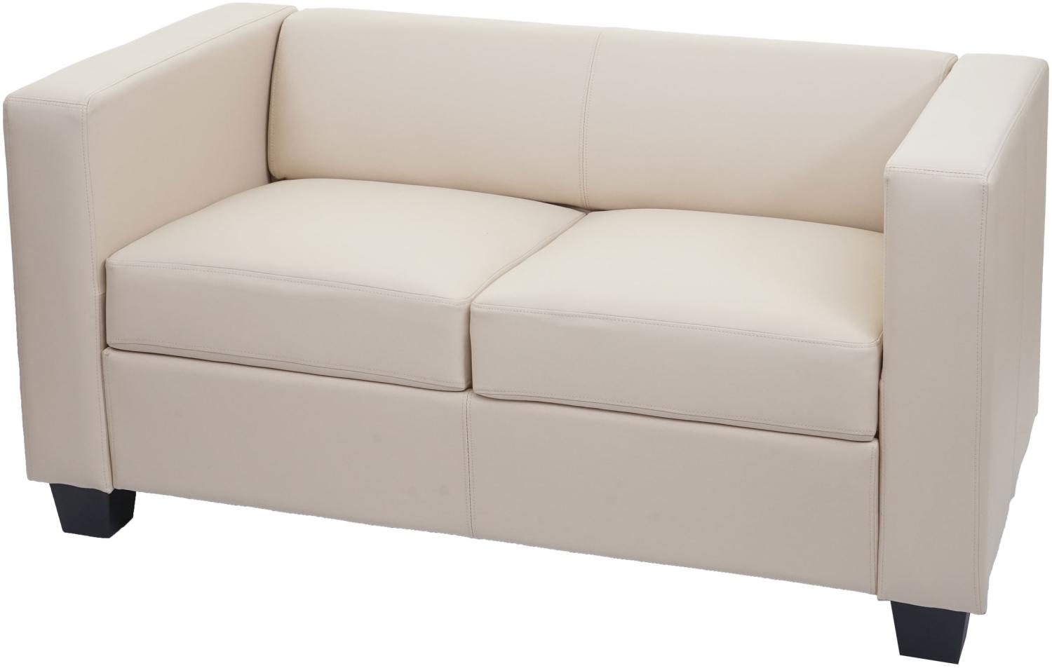 2er Sofa Couch Loungesofa Lille ~ Kunstleder, creme Bild 1