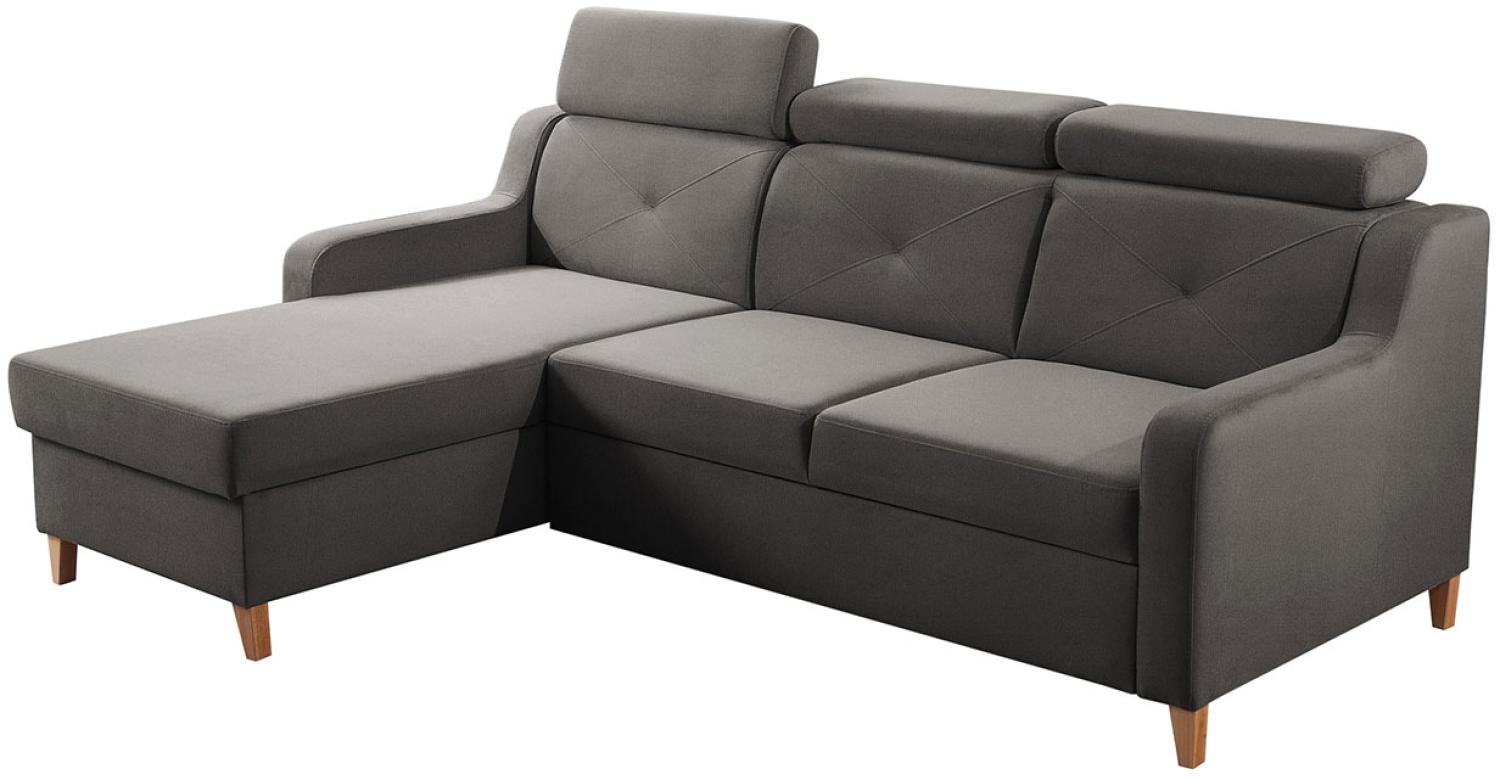 Ecksofa Enikor, 3 Sitzer L-Form Sofa mit Bettkasten und Schlaffunktion (Kronos 22, Seite: Links) Bild 1