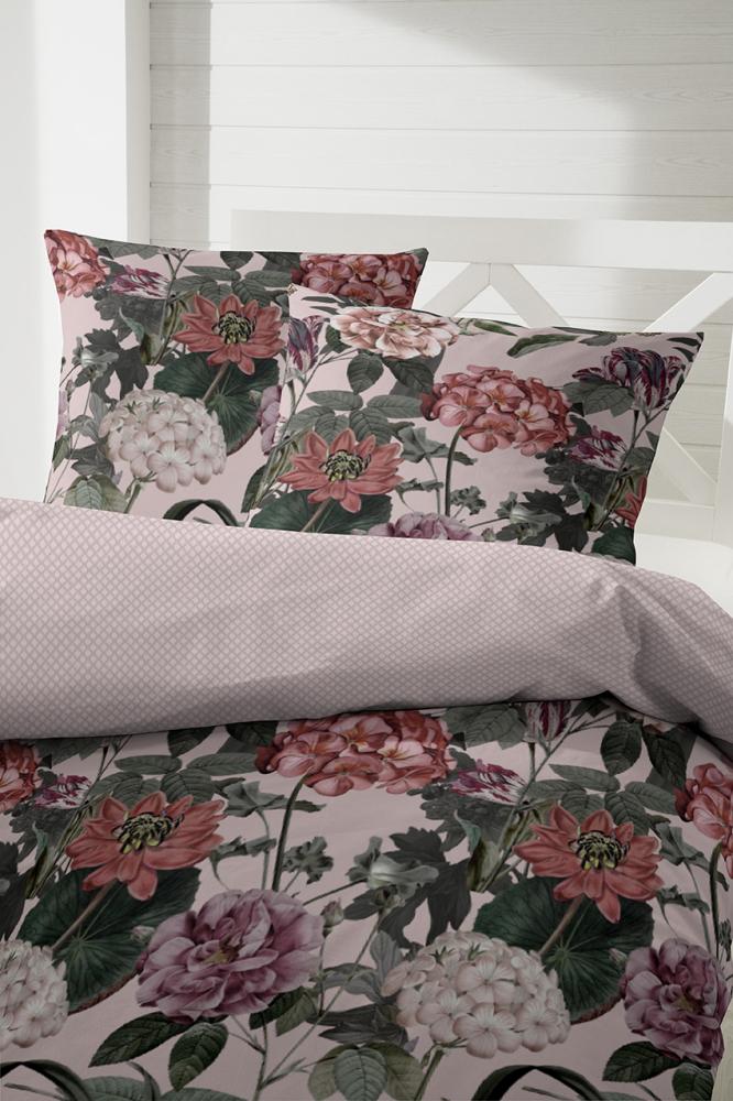 Primera Mako-Satin Bettwäsche 155x220 Blumen Wende altrosa 243215-44 Bild 1