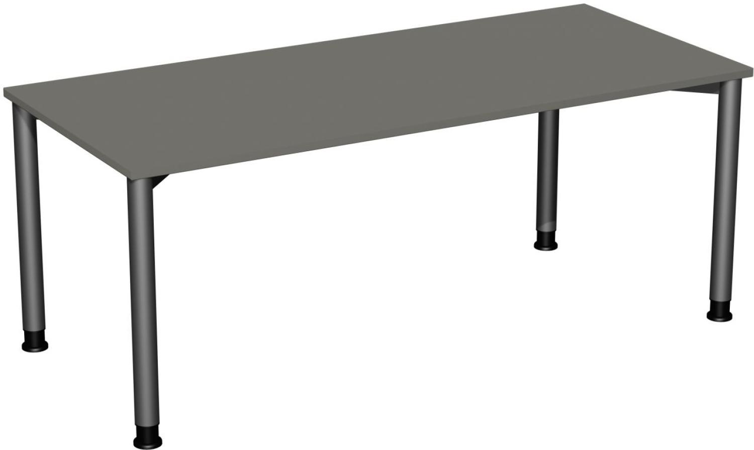 Schreibtisch '4 Fuß Flex' höhenverstellbar, 180x80cm, Graphit / Anthrazit Bild 1