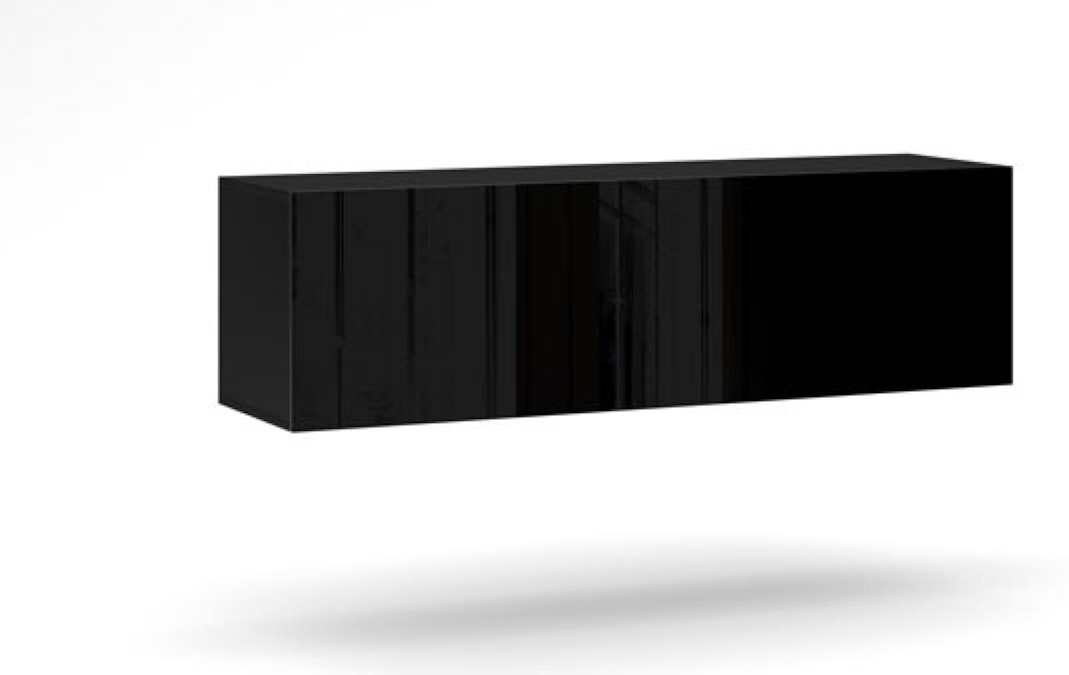 Lowboard "Vivo" TV-Unterschrank 140cm schwarz Hochglanz inklusive LED Bild 1