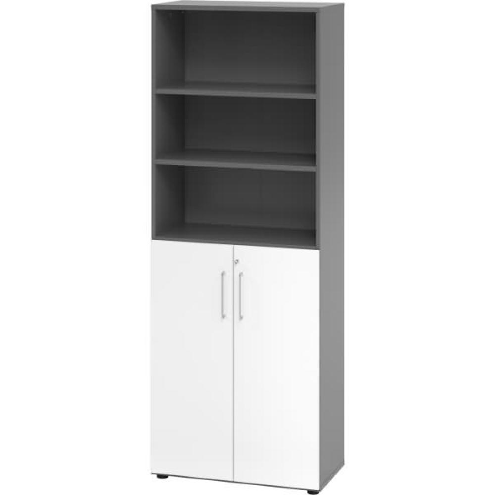 mcbuero. de Schrank 6OH /3OH Türen BxTxH 80x42x215,6cm Griff BS Graphit Bild 1