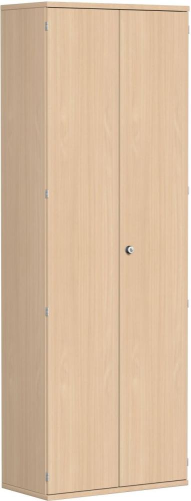 Garderobenschrank mit ausziehbarem Garderobenhalter, 80x42x230cm, Buche Bild 1