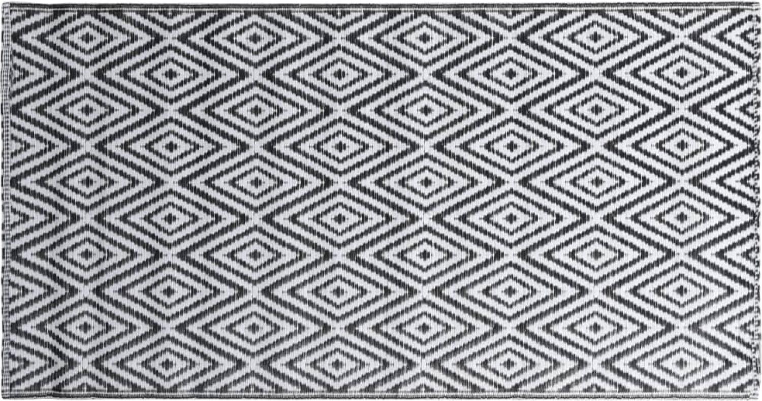 Outdoor-Teppich Weiß und Schwarz 160x230 cm PP Bild 1