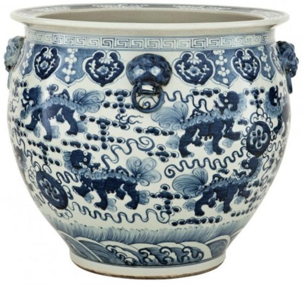 Casa Padrino Designer Porzellan Vase Blau - Limited Edition Bild 1