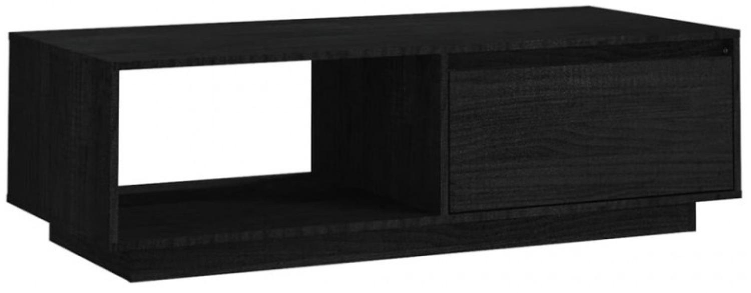 Couchtisch Schwarz 110x50x33,5 cm Massivholz Kiefer Bild 1