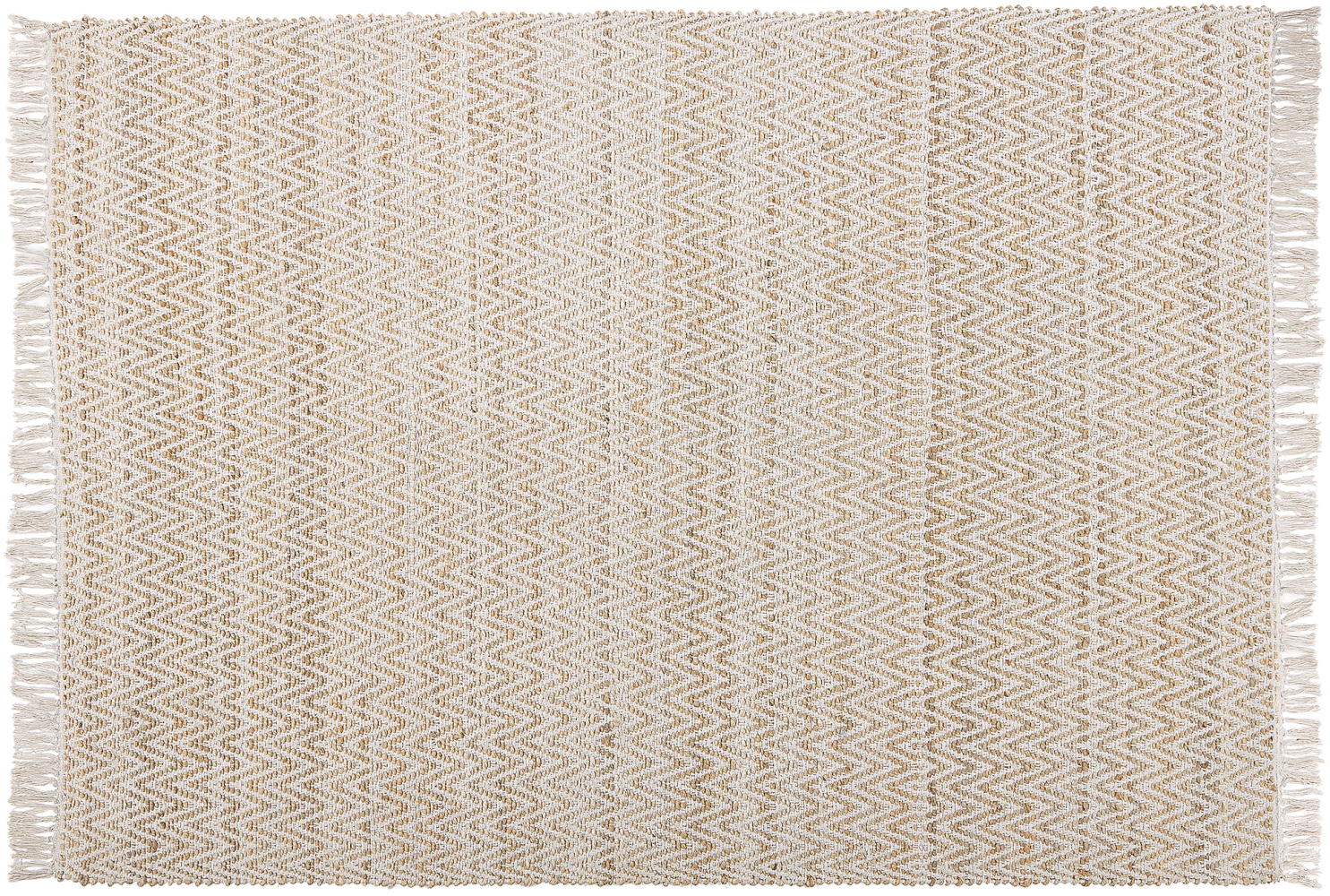 Teppich beige 140 x 200 cm ZickZack-Muster Kurzflor zweiseitig AFRIN Bild 1