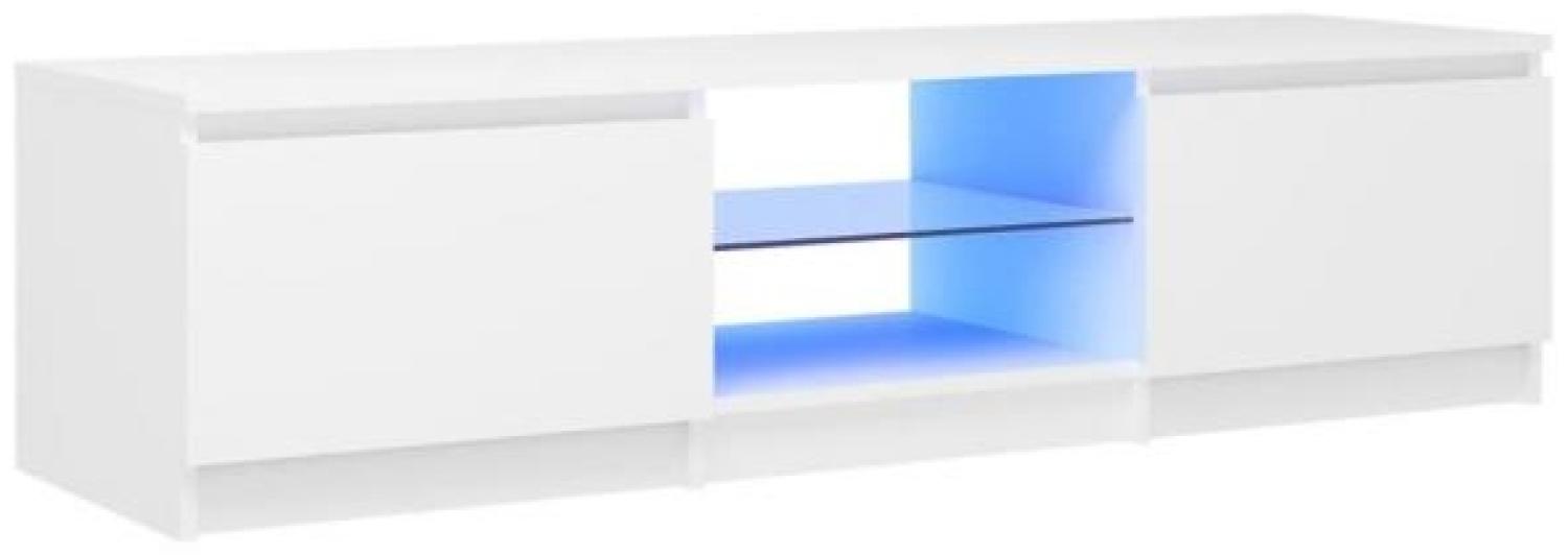 TV-Schrank mit LED-Leuchten Weiß 140x40x35,5 cm Bild 1