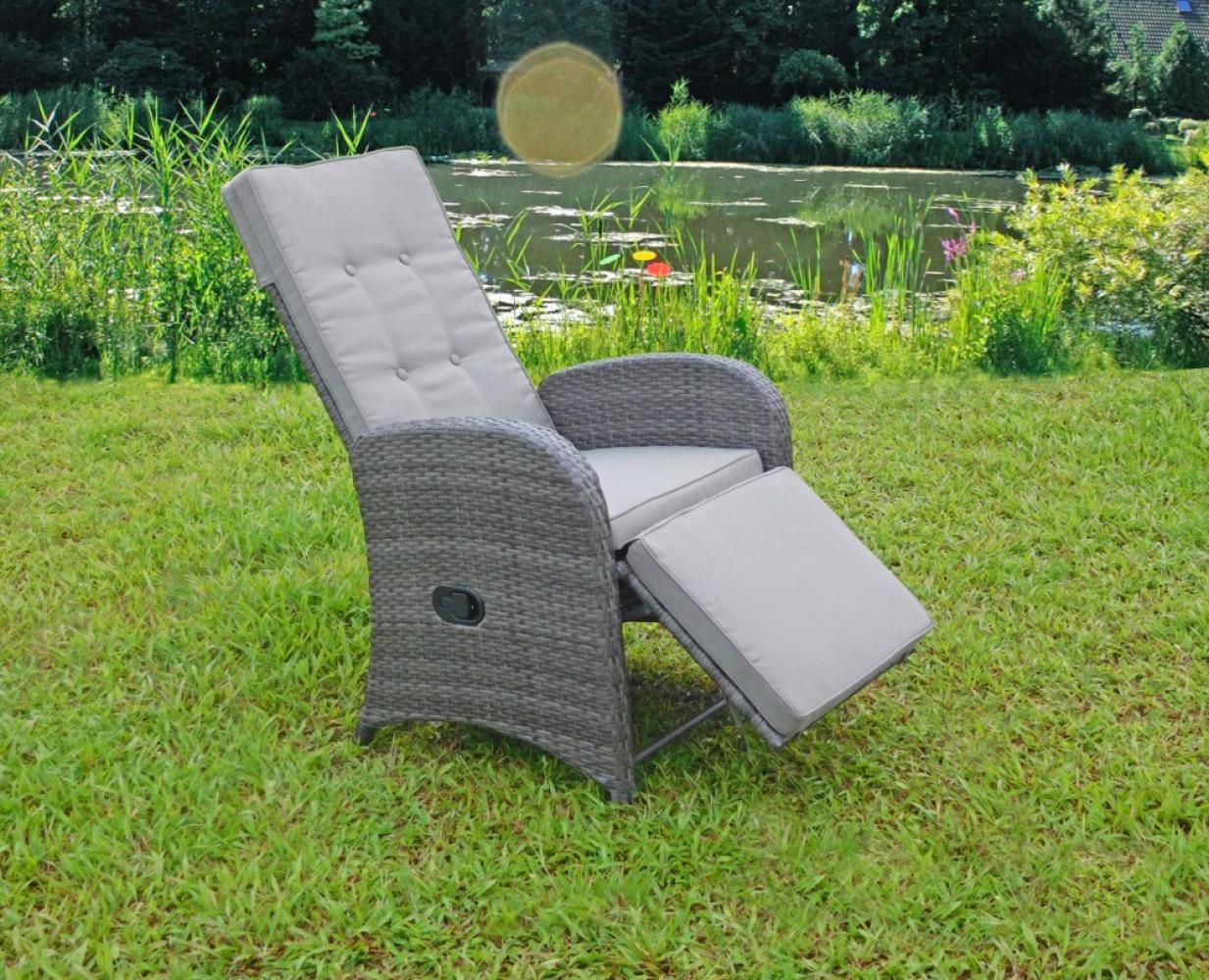 2x Garden Pleasure Polyrattan Relaxsessel Garten Sessel Lounge Terrasse Liege Bild 1