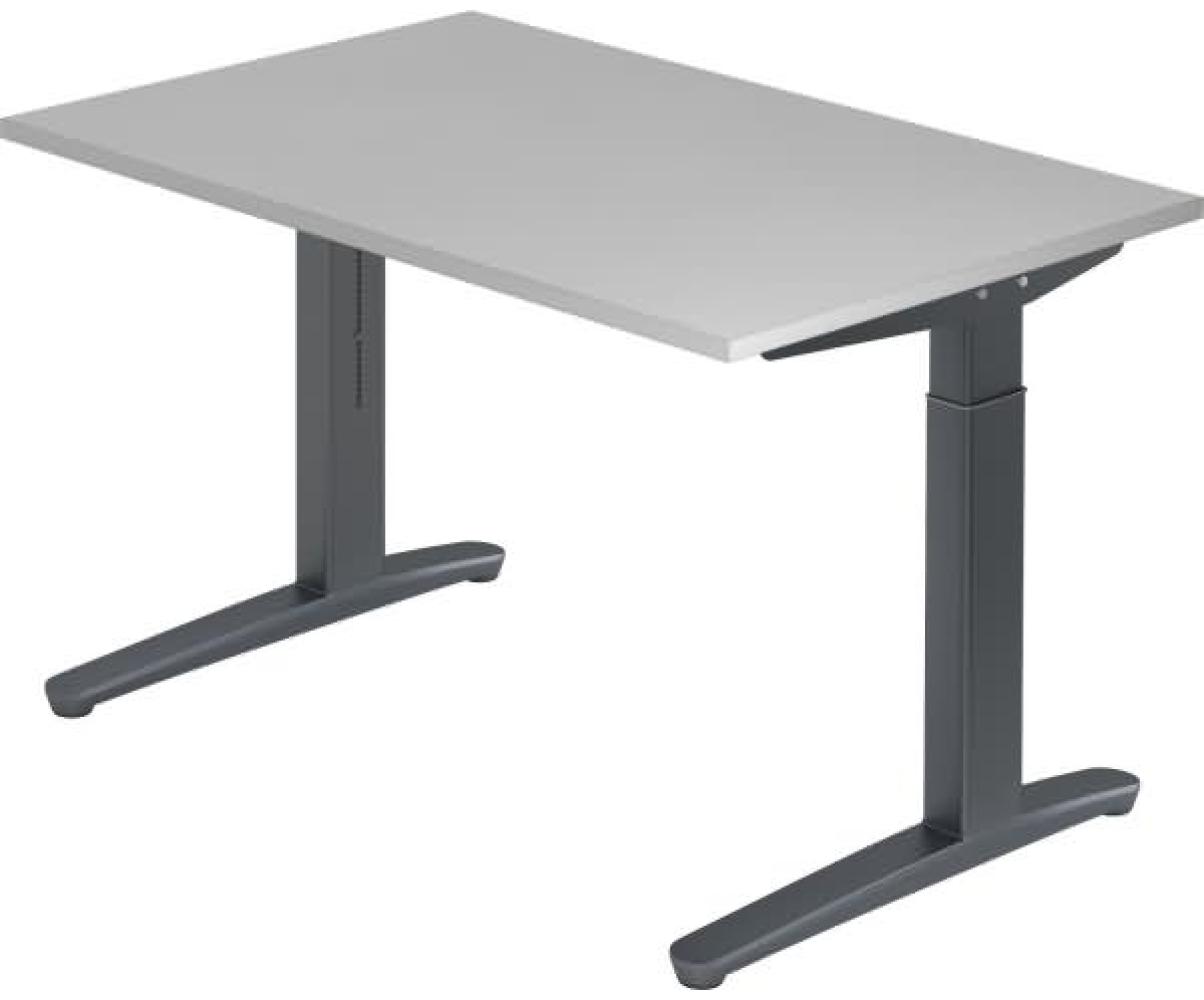 'XB12' Schreibtisch, C-Fuß, 120x80cm, Grau/Graphit Bild 1
