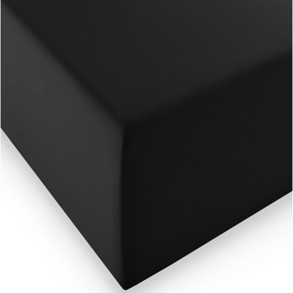 Fleuresse Boxspring- und Wasserbetten Jersey-Spannlaken comfort XL Farbe 0941 schwarz 100 cm x 200 cm Bild 1