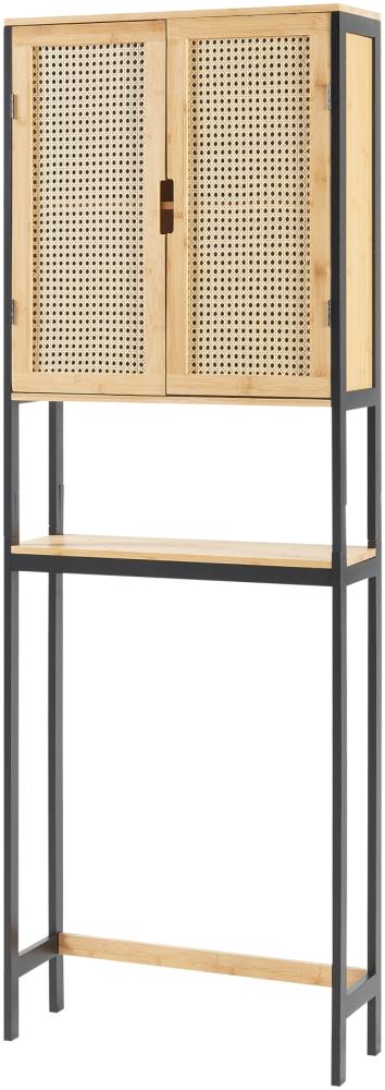 Toilettenschrank Tervola 172x60x20cm Bambus Schwarz [en. casa] Bild 1