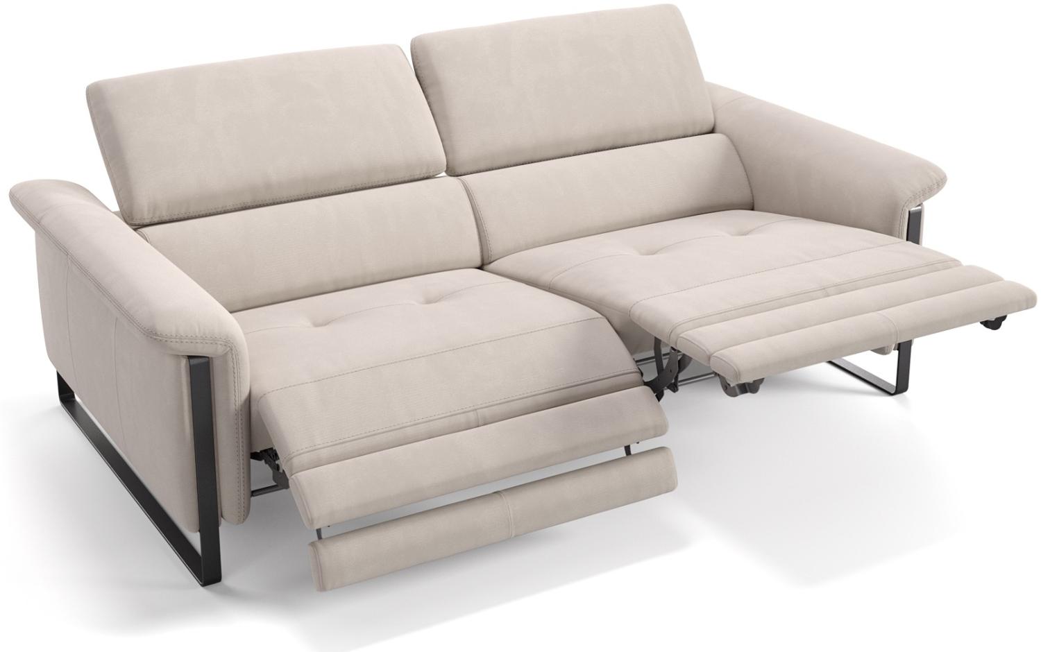 Sofanella 2-Sitzer Palma Funktionssofa Stoff Couch in Creme Bild 1