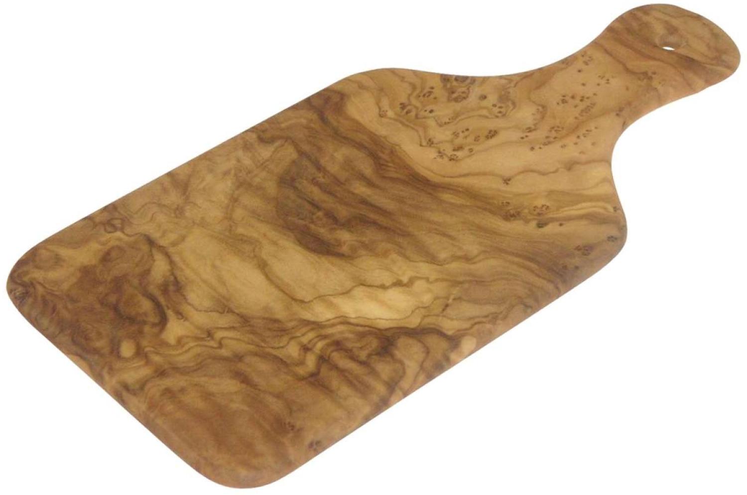 Pure Nature Holz Schneidebrett mit Griff aus feinsten Olivenholz Schneidbrett mit Griff, Olivenholz, 26 x 12 cm Bild 1