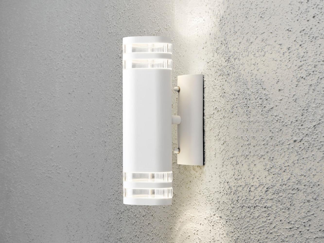 LED Design Außenwandleuchte Up-Down Höhe 30cm aus Aluminium, Weiß Bild 1