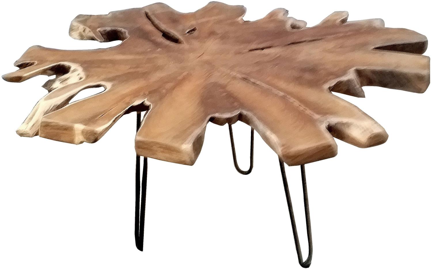 Couchtisch Teak Holz Wohnzimmer Baumkante Tisch Beistelltisch Sofatisch Bild 1