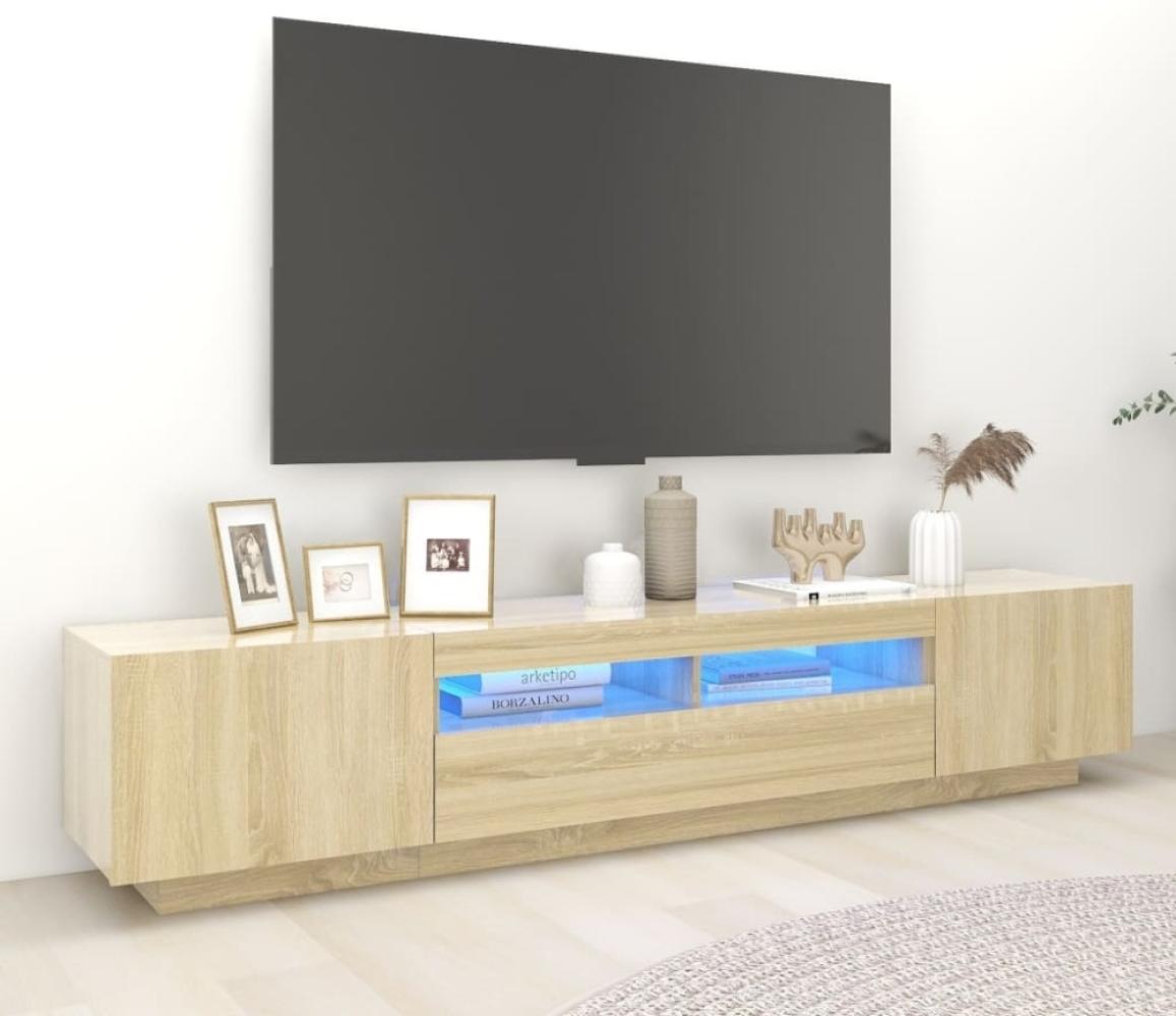 TV-Schrank mit LED-Leuchten Sonoma-Eiche 200x35x40 cm Bild 1