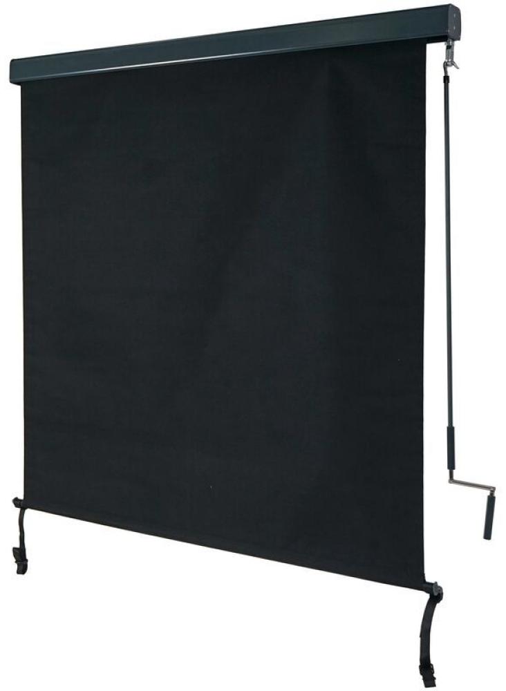 Vertikalmarkise 621, Senkrechtmarkise Sichtschutz Außenrollo Rollo, UV-Schutz 50 Stoff 250x140cm, schwarz - HHG Bild 1