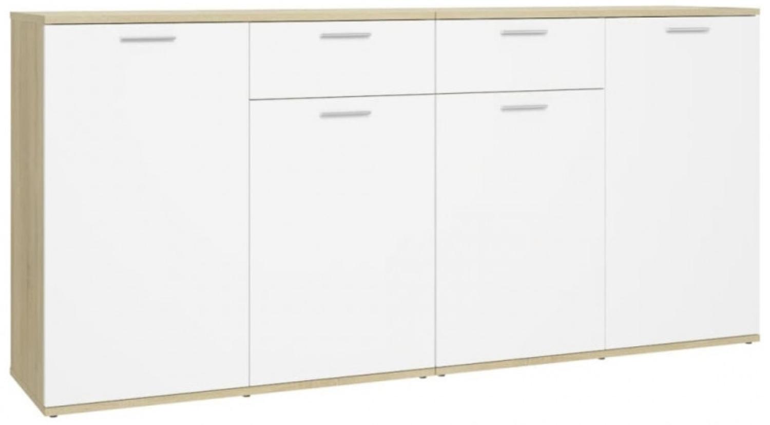 Sideboard Weiß Sonoma-Eiche 160x36x75 cm Holzwerkstoff Bild 1