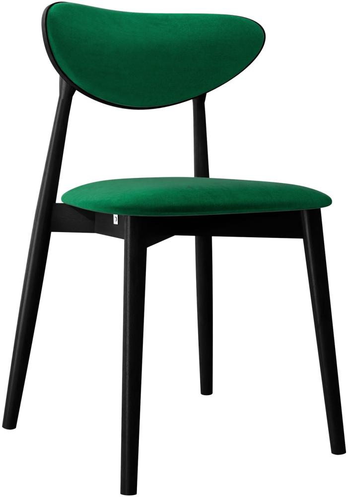 Esszimmerstuhl Bretoka C, Stuhl aus Buchenholz für Küche, Restaurant (Schwarz / Magic Velvet 2225) Bild 1
