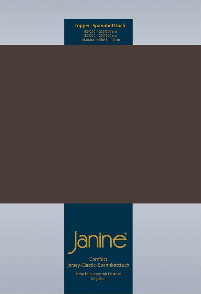 Janine Topper Spannbetttuch TOPPER Elastic-Jersey dunkel braun 5001-87 150x200 Bild 1