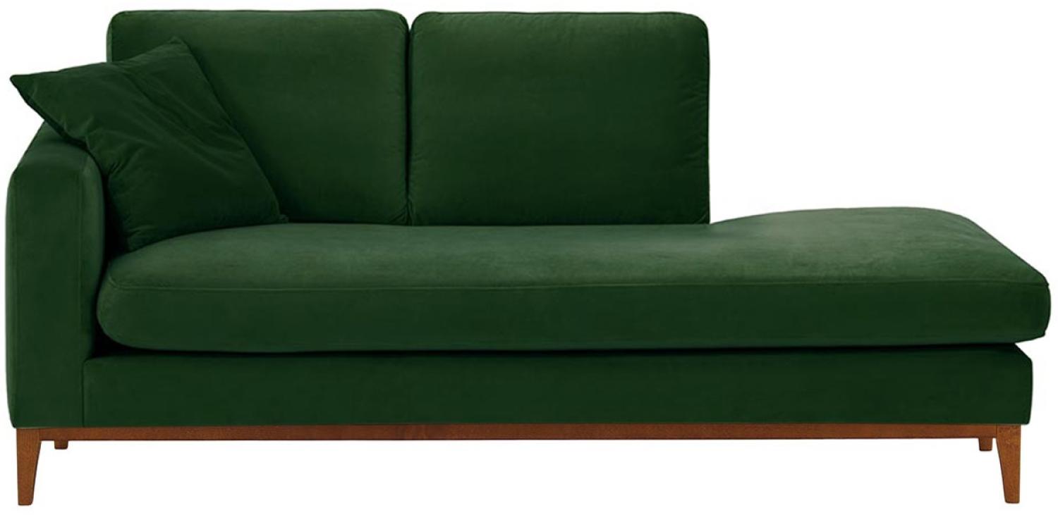 SLF24 - Linksseitiges Chaiselongue Covex Wood - dunkelgrün - Velluto 10, Farbe der beine: aveo Bild 1