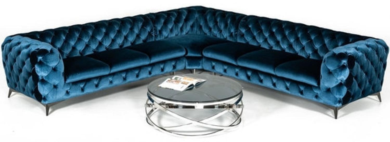 Samt Eck Luxus Chesterfield Sofa Polster Ecke Couchen Sitz Couch Sofas Bild 1