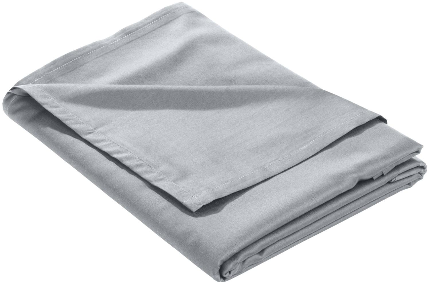 Mako Satin Bettlaken ohne Gummizug grau 240x280cm Bild 1