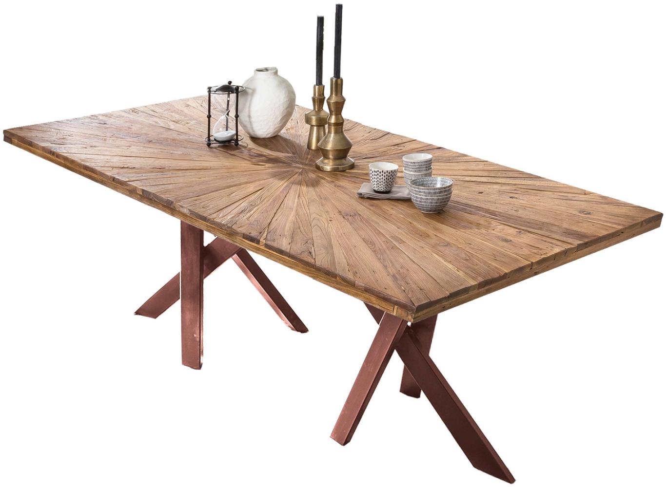 Sit Möbel Tische & Bänke Tisch 220x100 cm, Platte Teak natur, Gestell Metall antikbraun Bild 1