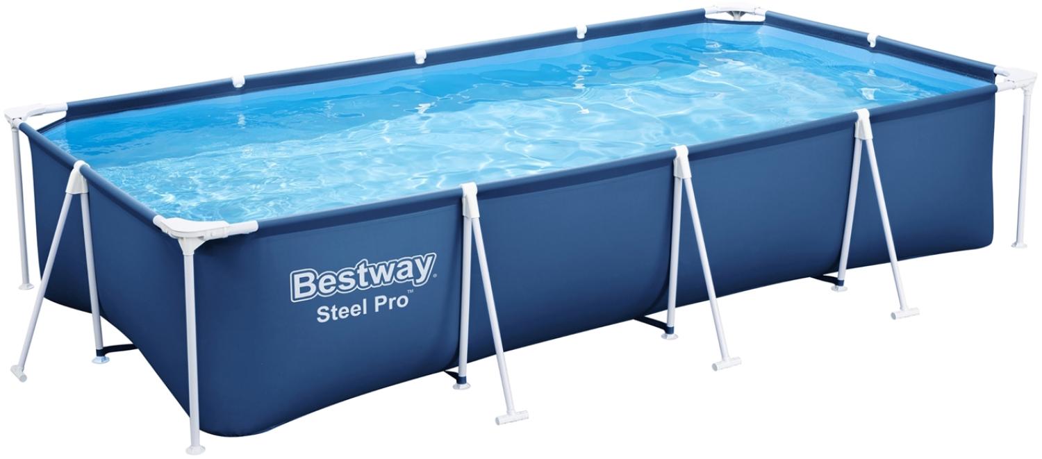 Steel Pro™ Frame Pool ohne Pumpe 400 x 211 x 81 cm , dunkelblau, eckig Bild 1