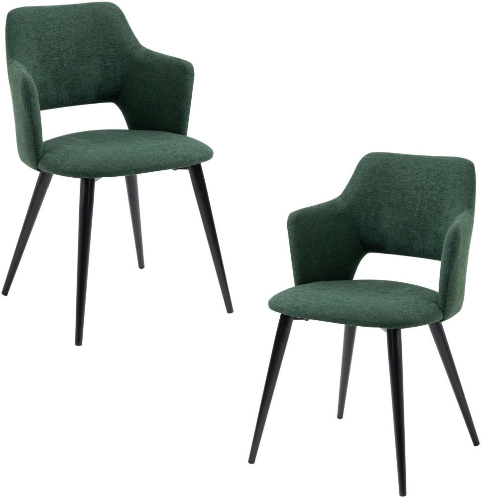 MEUBLE COSY Esszimmerstühle 2er Set Küchenstuhl Polsterstuhl mit Armlehne Sessel aus Stoff Wohnzimmerstuhl Metallbeine Bild 1