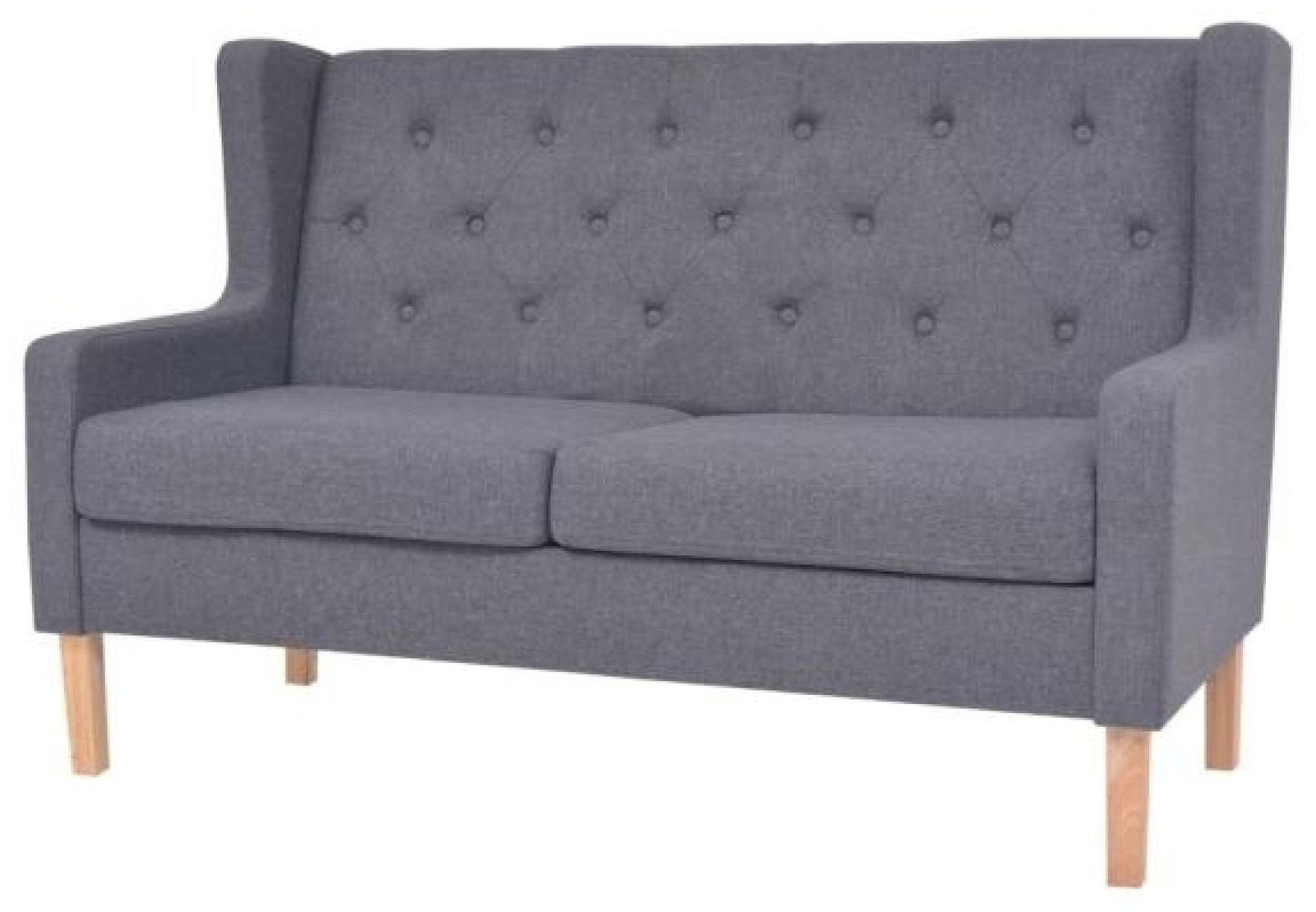 vidaXL 2-Sitzer-Sofa Stoff Grau Bild 1