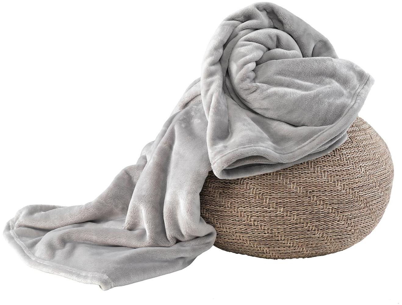 Holiday Heimtex Flanell-Kuscheldecke Mikrofaser 150x200 cm grau Bild 1