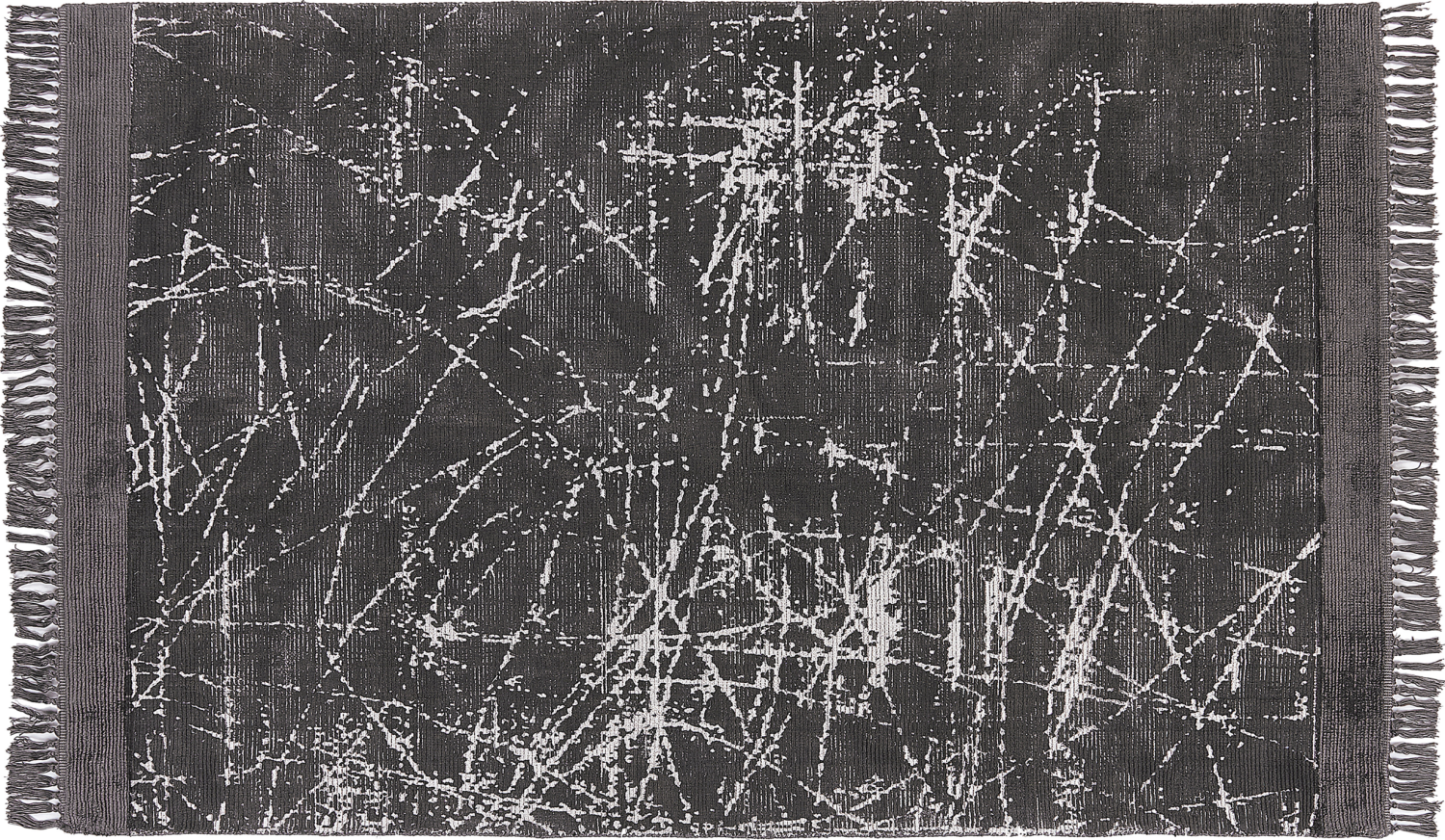 Teppich Viskose dunkelgrau 140 x 200 cm abstraktes Muster Kurzflor HANLI Bild 1