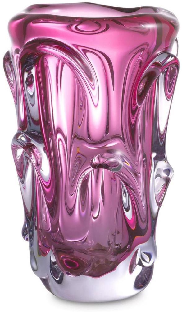 Casa Padrino Luxus Glas Vase Rosa Ø 20 x H. 31 cm - Moderne Deko Blumenvase - Deko Accessoires - Luxus Kollektion Bild 1