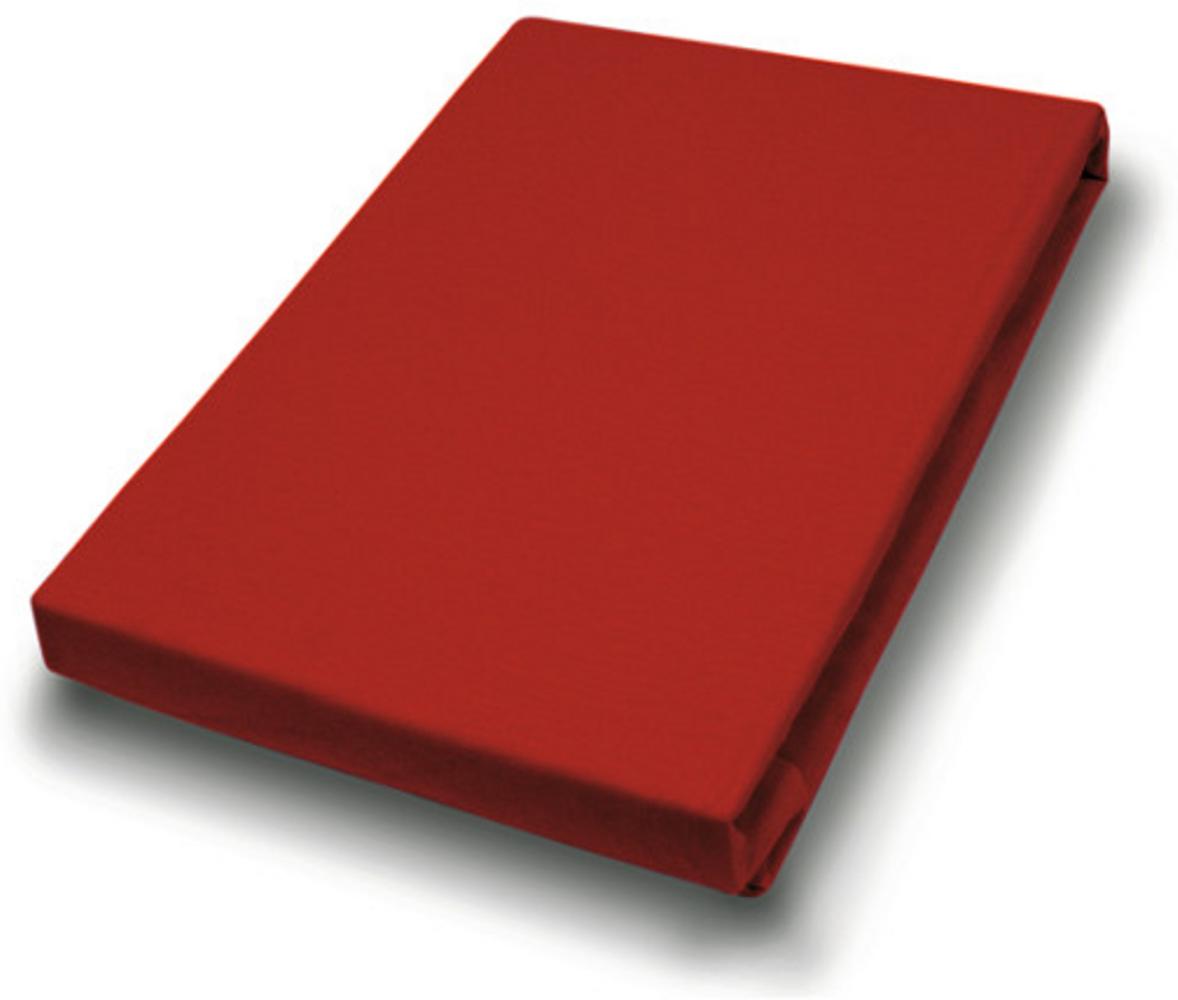 Hahn Haustextilien Jersey-Laken für Matratzentopper Größe 140-160x200-220 cm rot Bild 1