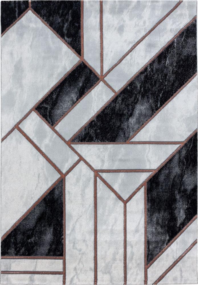 Kurzflor Teppich Nauro Läufer - 80x250 cm - Bronzefarbe Bild 1