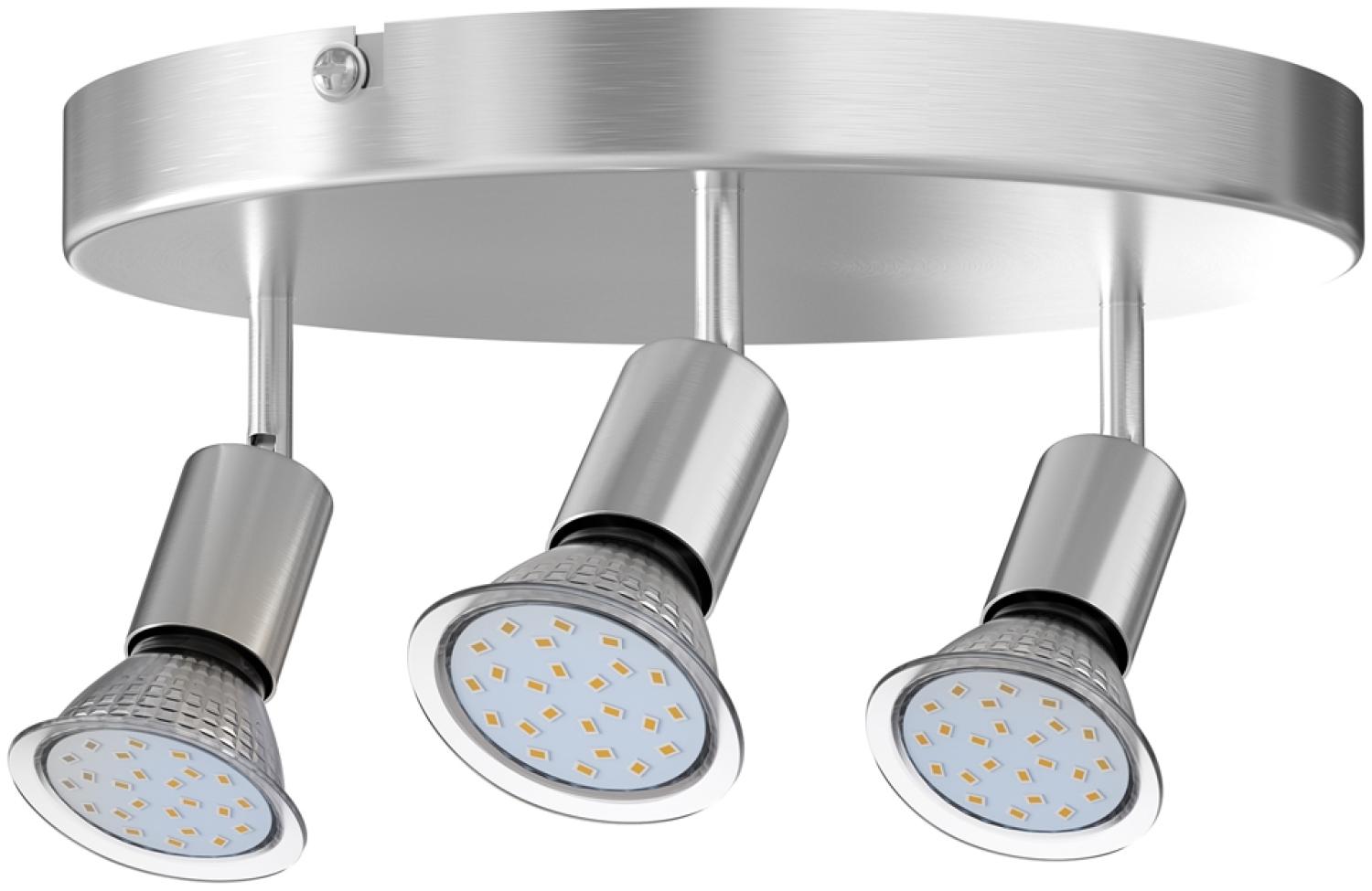 Monzana LED Deckenstrahler Spotleuchte schwenkbar GU10 inkl Leuchtmittel Deckenlampe Deckenleuchte 3 Flammig rund Bild 1