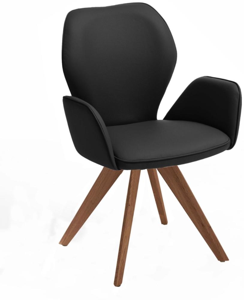 Niehoff Sitzmöbel Colorado Trend-Line Design-Armlehnenstuhl Gestell Wild-Nussbaum - Leder Napoli schwarz Bild 1