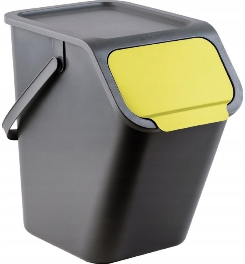 Practic Waste Bin Bini 25l Black Waste Bin With Yellow Lid Practic. Bild 1