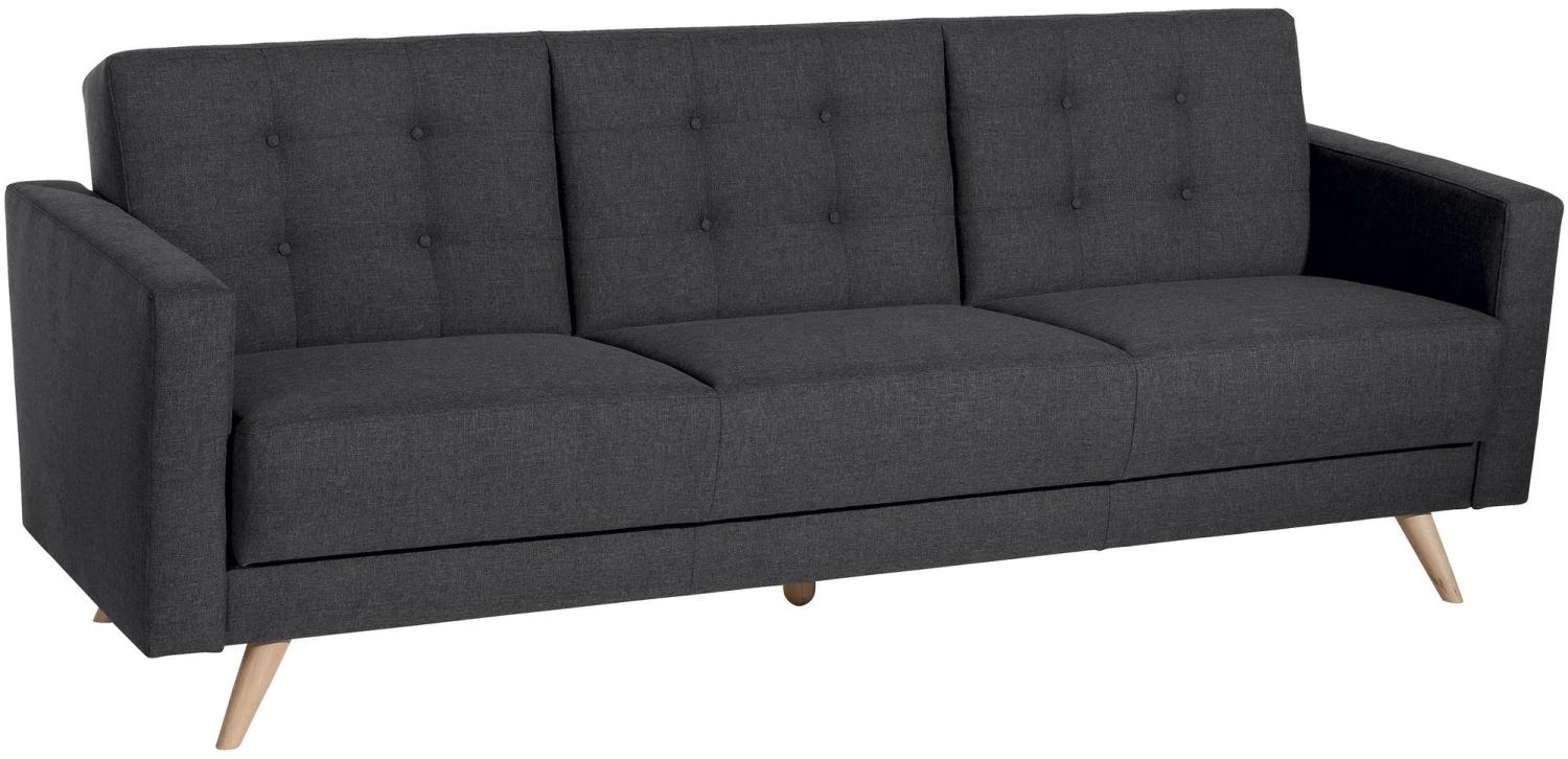 Sofa 3-Sitzer mit Bettfunktion Karisa Bezug Flachgewebe Buche natur / graphit 21944 Bild 1