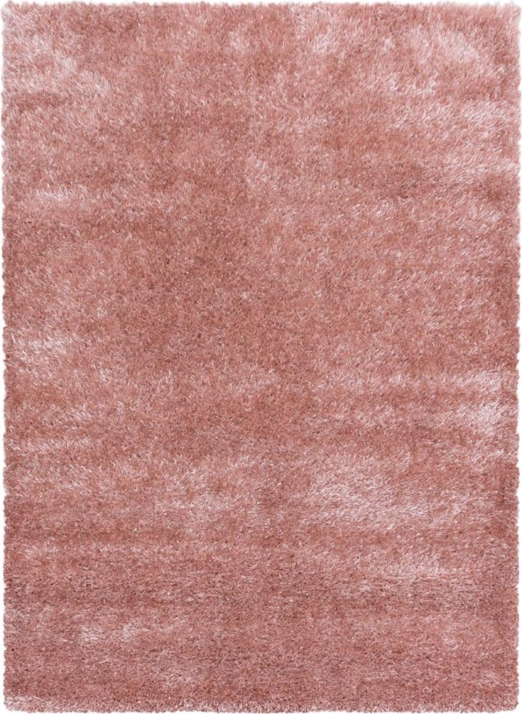 Hochflor Teppich Baquoa rechteckig - 140x200 cm - Rosa Bild 1